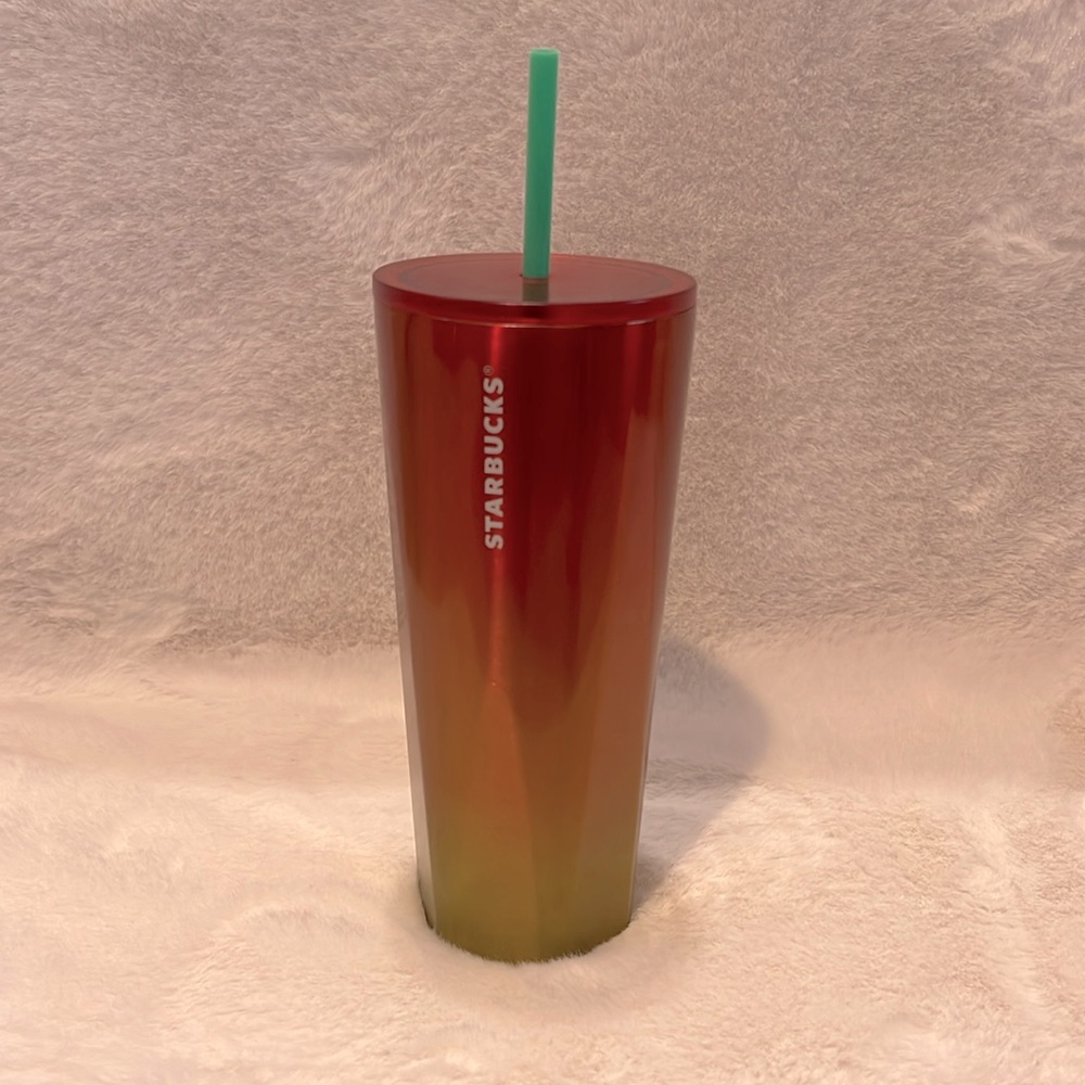 NWOT Red Orange ombré Starbucks Tumbler